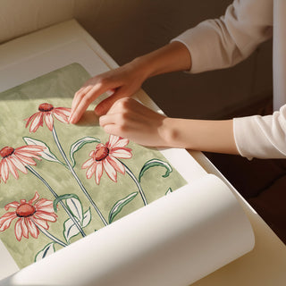 rolled A2 coneflower print