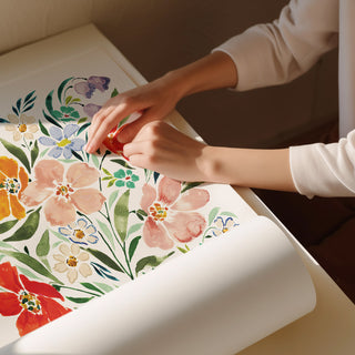 joyful florals print rolled up 