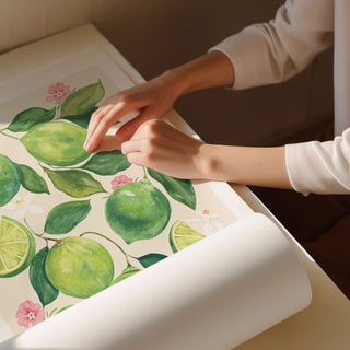 keylime fruit print rolled up 