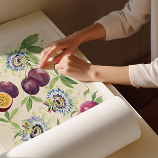 passionfruit art print rolled