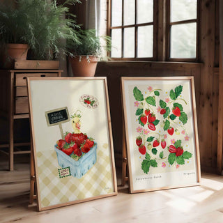 Paired with strawberry patch art print 