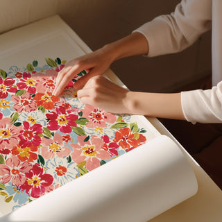 vivid summer print rolled up
