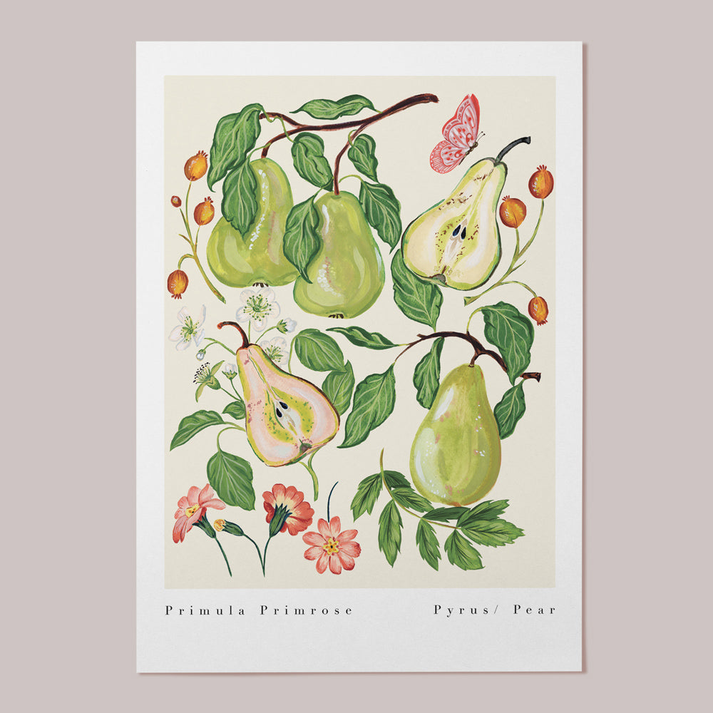 vintage style pear poster print 