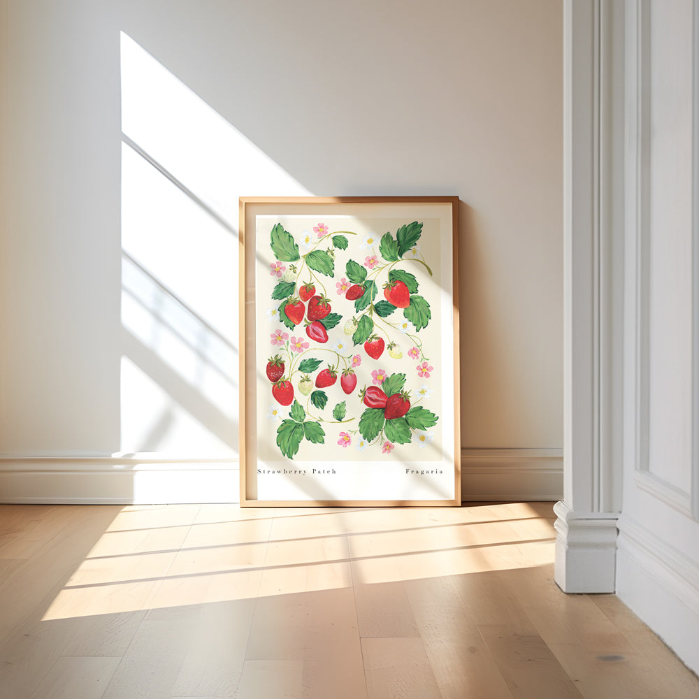 framed shot of the strawberry print