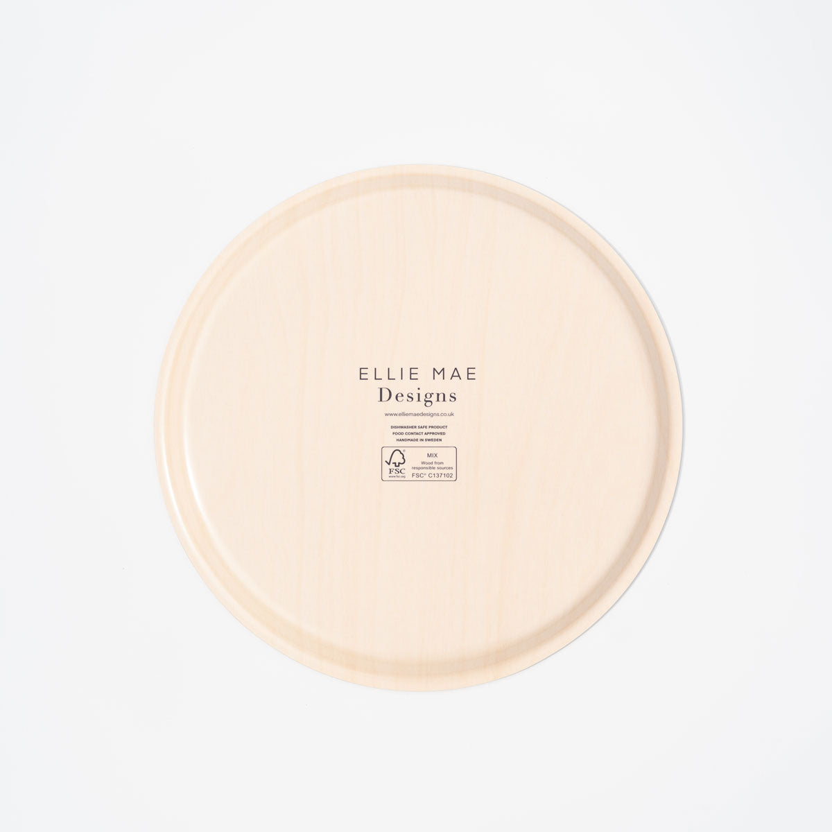 FSC certified lemon patterned birch wood tray 