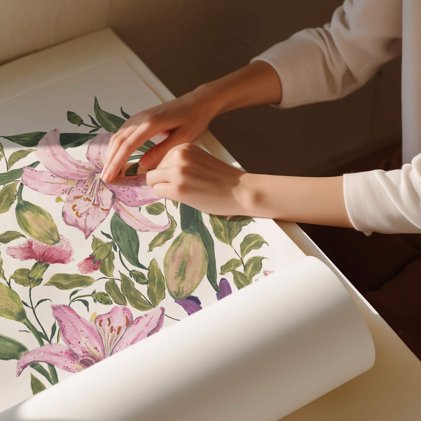 with love lily,botanical fine art print rolled up 
