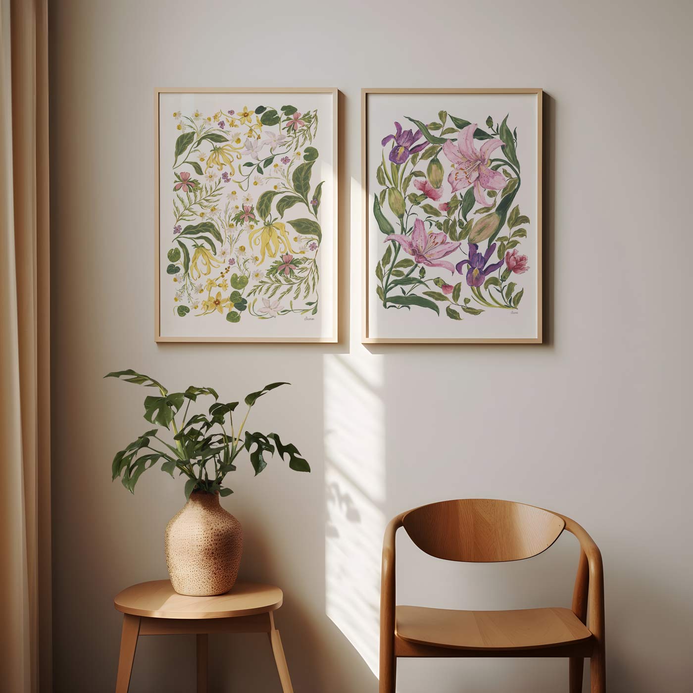 with love lily,botanical fine art print styled next to botanical whisper print