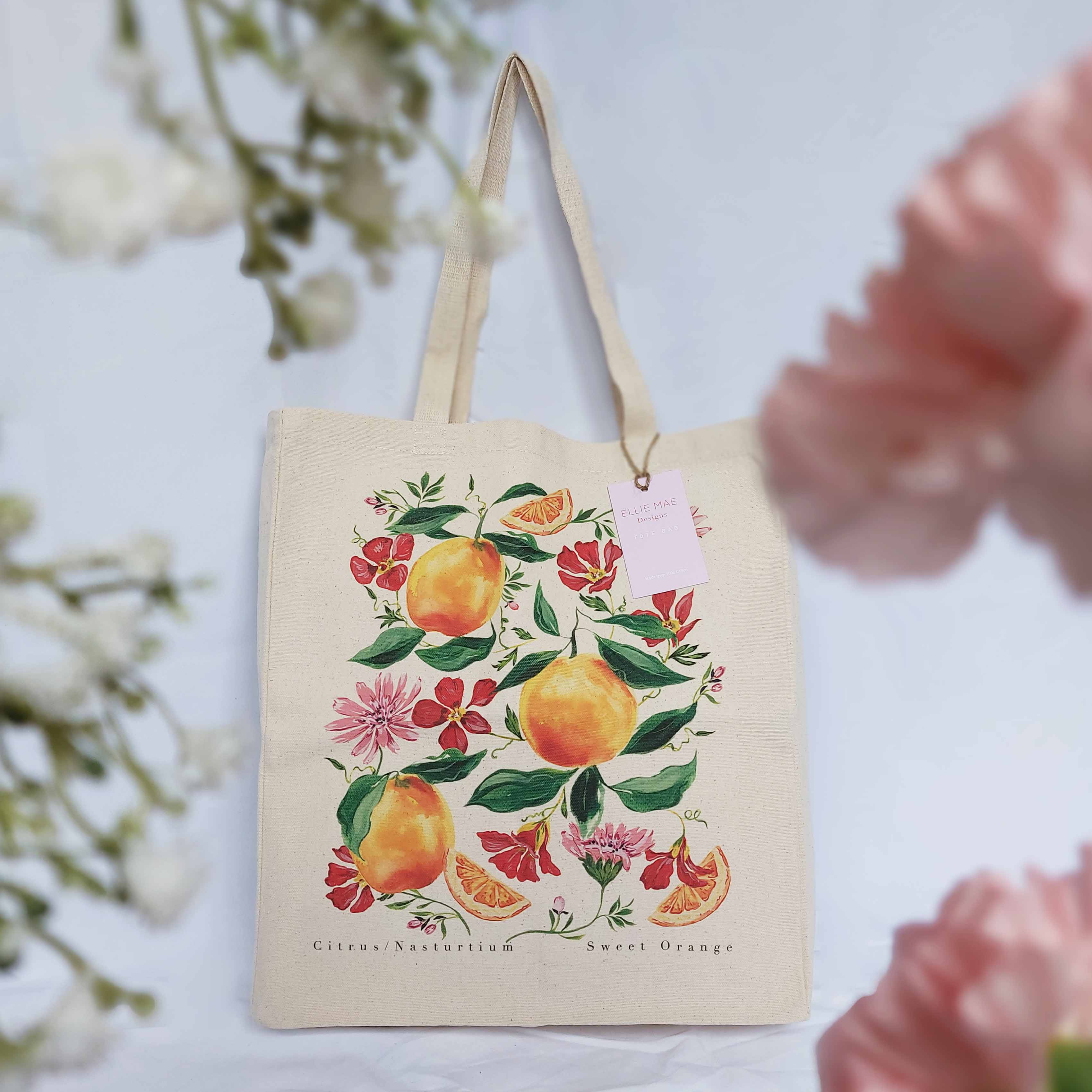 Orange on sale tote bag