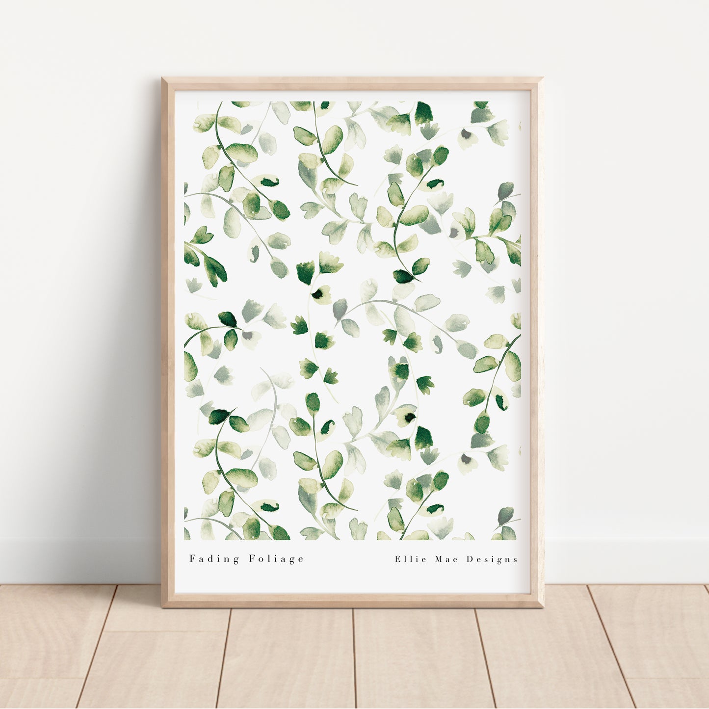 earthy fading foliage green wall art for adding calm to your walls.