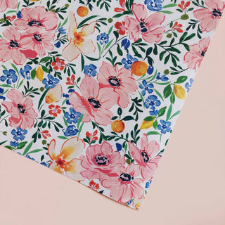 painterly blooms floral and citrus fruit patterned wrapping paper single sheets 
