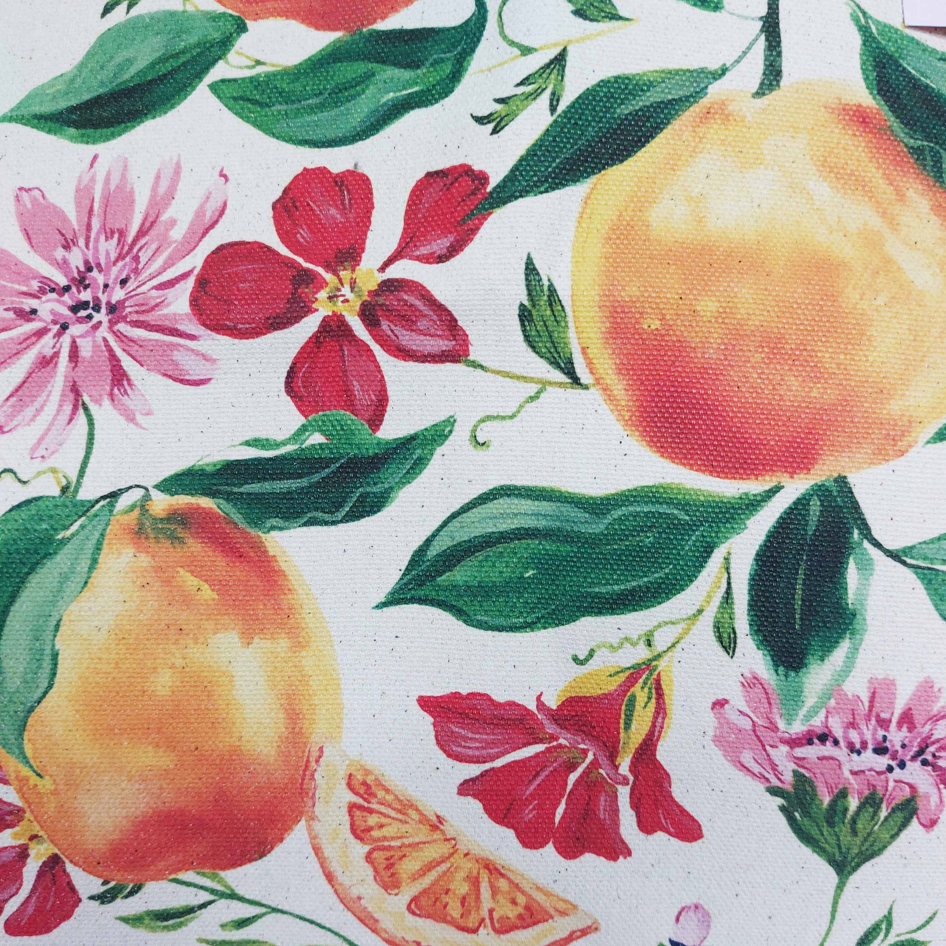 hand painted orange and floral print 