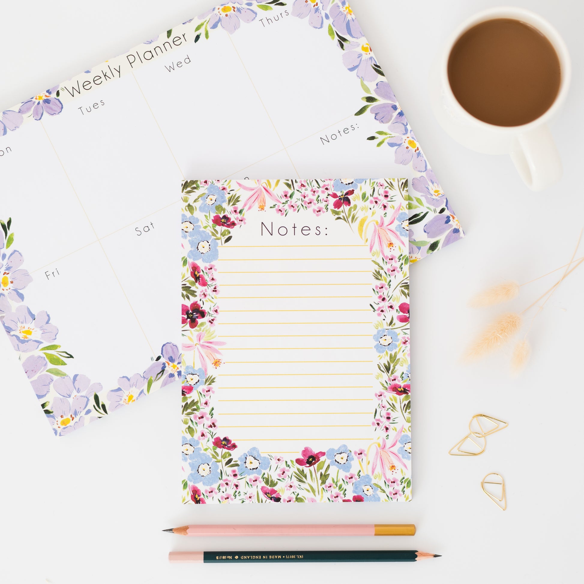 floral weekly planner a4 and a5 floral notepad