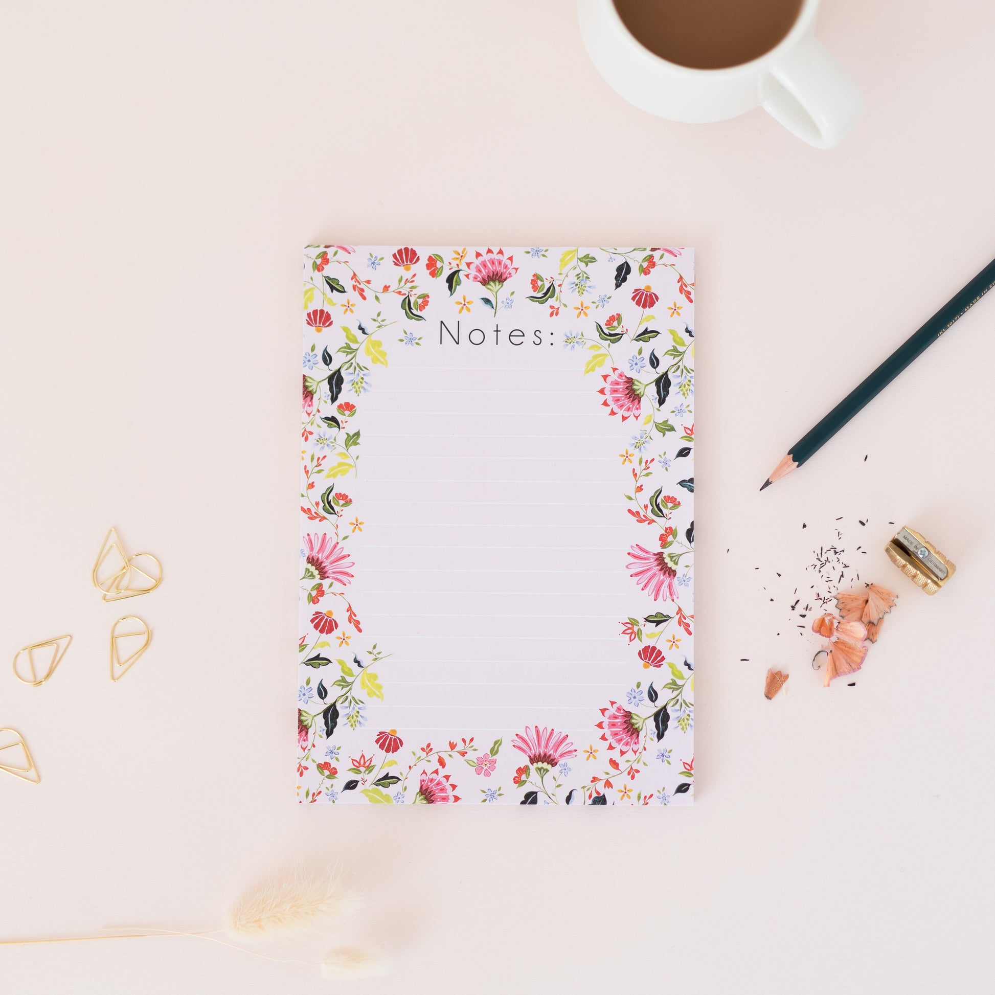 stationery pad for notes - school stationery - uni stationery  - floral work desk pad 