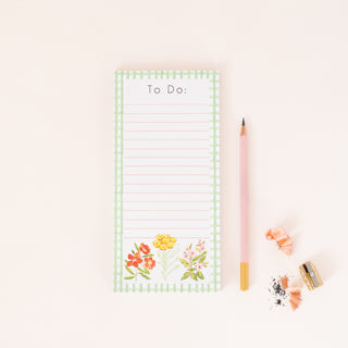 gingham green and floral to do list