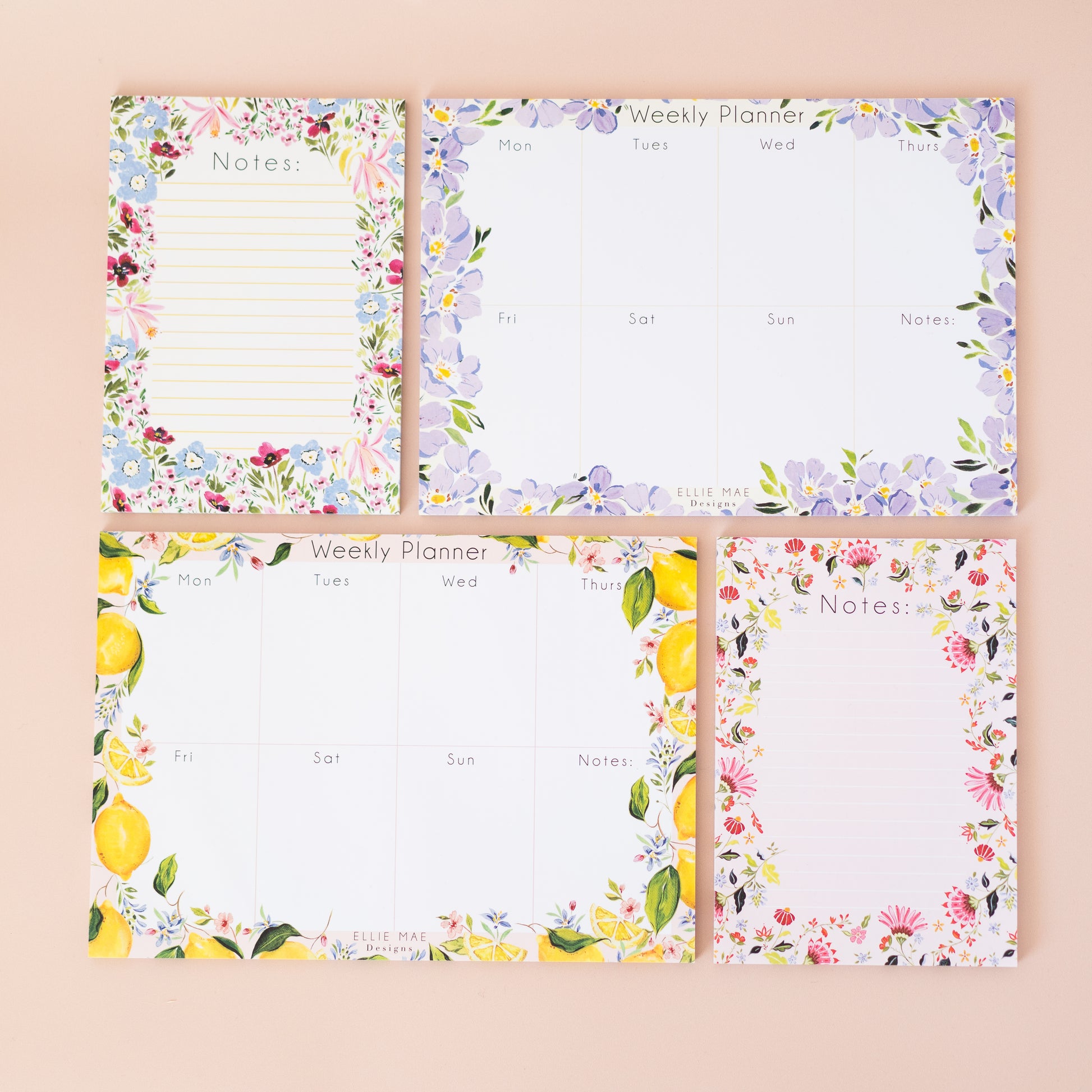 colourful floral sweet stationery set 