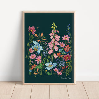 Love You Mum Navy Art Print