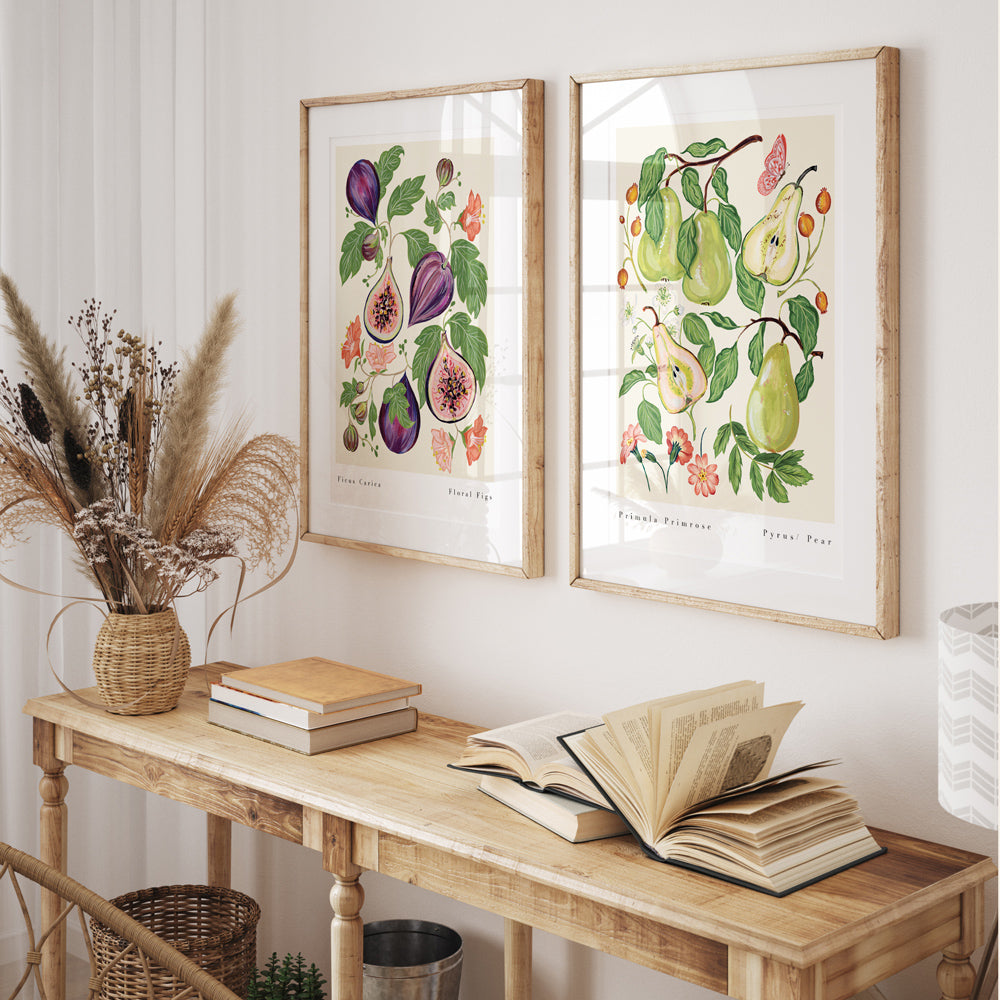 fruit fig and pear wall art for kitchen, dining and living room 