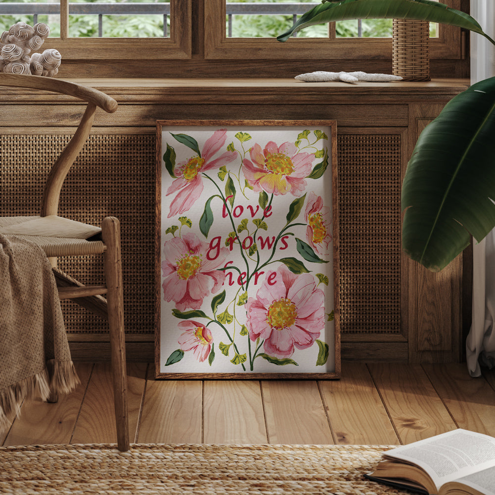 love floral art print 