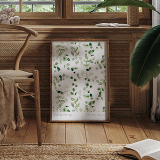 scandinavian style leaf wall art print
