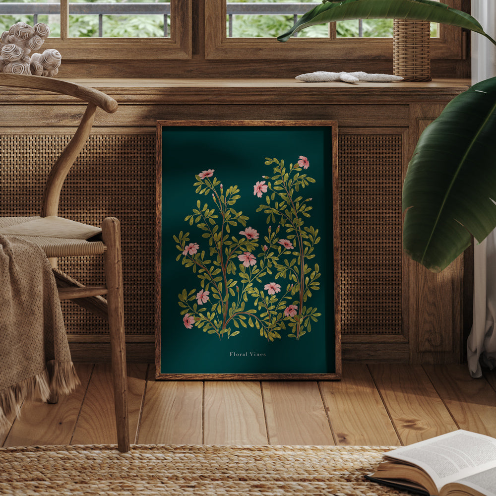 botanical earthy flower print for calm space