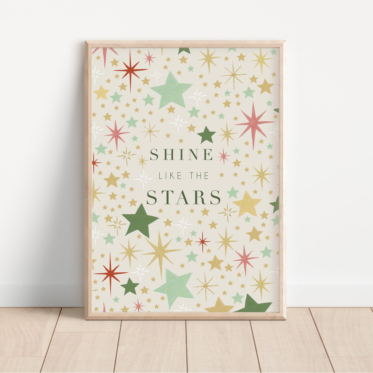 shine like the stars, earthy starry print for nursery- christmas decor 