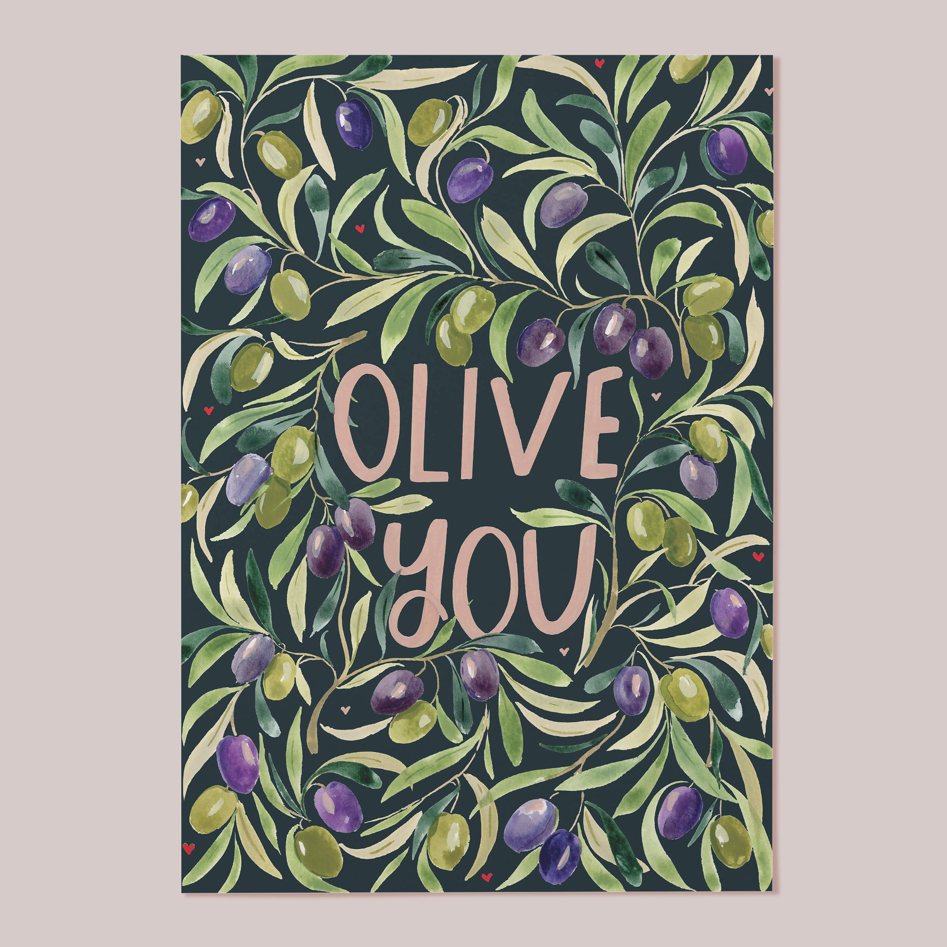 olive pattern wall art print 