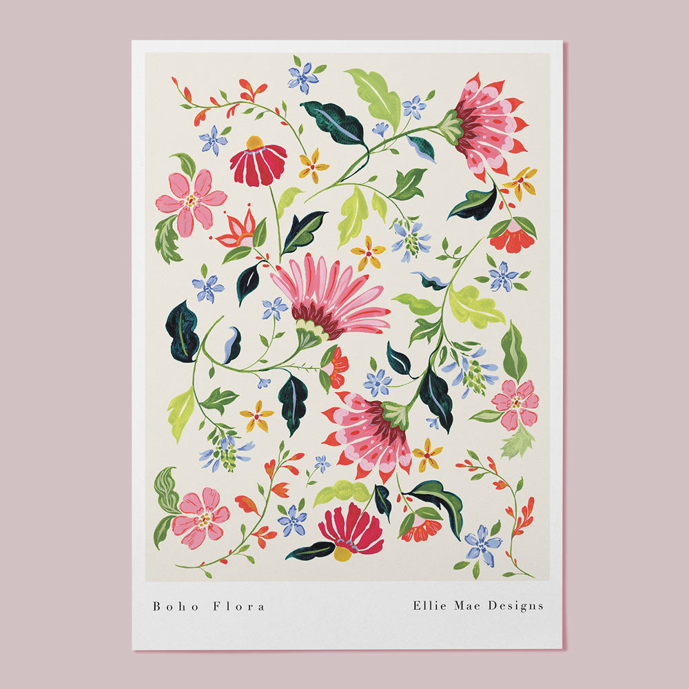 feminine botanical wildflower print