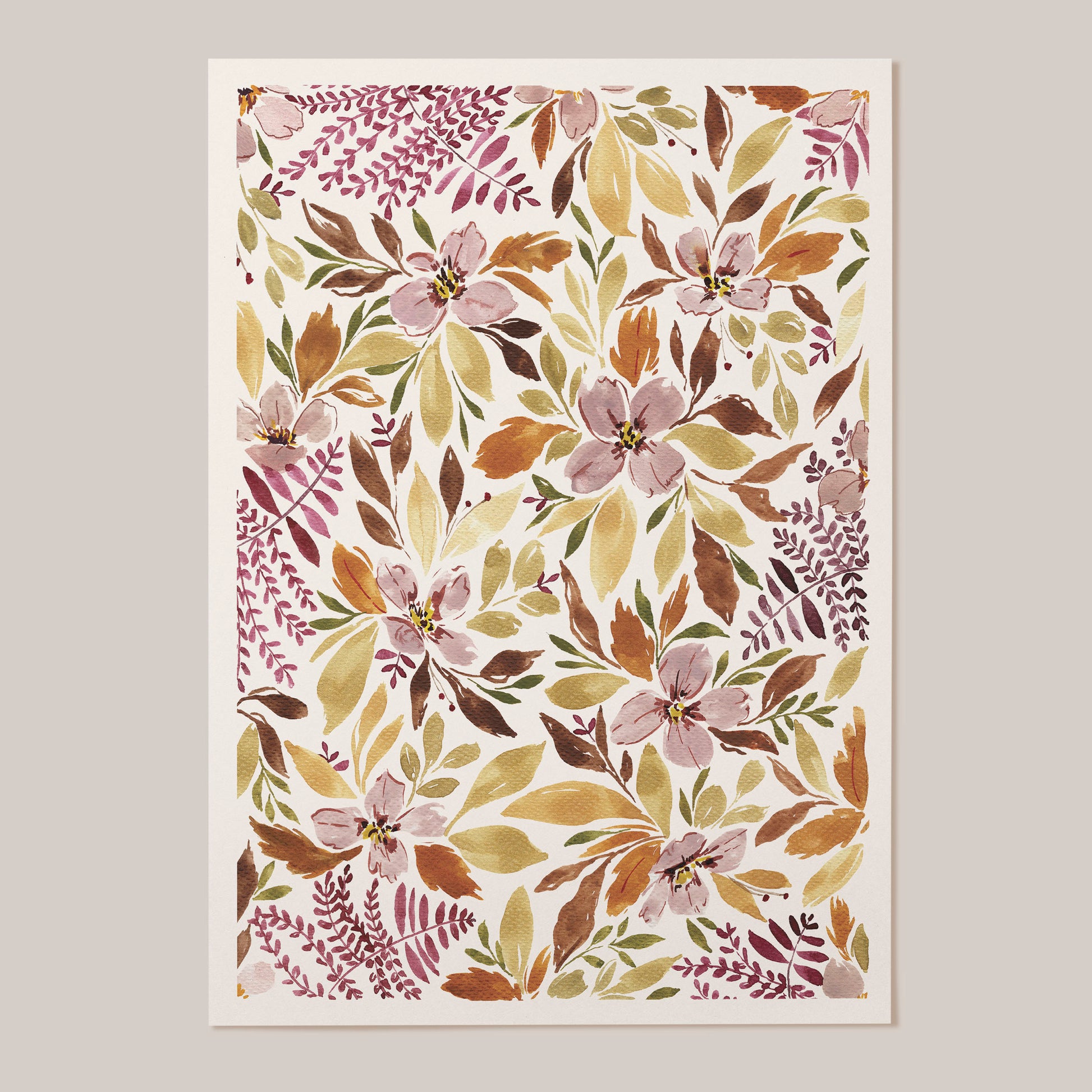 florals and ferns wall art in a4 and a3